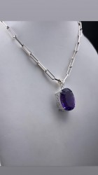 Cadena plata con colgante Amatista