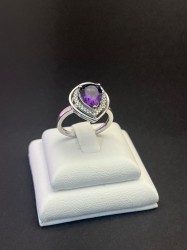 Anillo plata amatista con zirconias